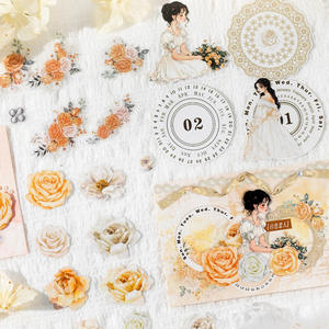 Paquete de pegatinas manuales DIY de 25 uds., Serie de rosas, flor de personaje para decoraciones navideñas - Product Image 5