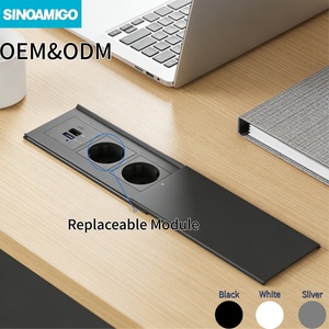 SINOAMIGO Enchufe de escritorio empotrado para oficina con cubierta deslizante / Toma de corriente oculta universal UE para cocina - Product Image 1