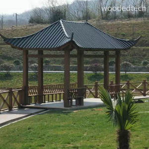 ศาลาพักผ่อน WPC กันน้ำเป็นมิตรกับสิ่งแวดล้อมพร้อมการรับประกัน10ปีสำหรับสวนกันรังสียูวีและป้องกันการกัดกร่อน - Product Image 5