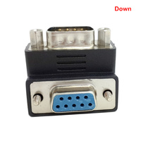 DSUB D-SUB RS232 9Pin mâle à femelle vers le bas à angle droit adaptateur d'extension de 90 degrés pour ordinateur de projecteur d'affichage