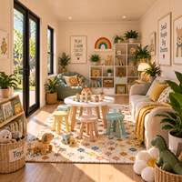 Cabane de jeu pour enfants dans le jardin, espace d'activités lumineux avec intérieur sécurisé, aménagement flexible et installation facile