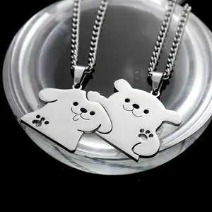 Personality Trend Titanium Steel Chain Necklaces for Women Men Hip-hop Dog Pendant Couple Necklace Daily Jewelry