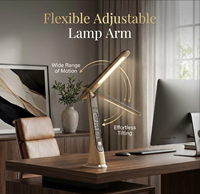 Lampe de table sans fil minimaliste en ABS, alimentée par batterie, étanche, portable, rechargeable, LED E26, flexible et réglable