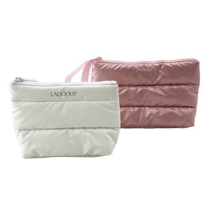 Fashion Custom Quilting Portable Puffy Makeup Bags Travel puffer Cosmetic Bag Pouch