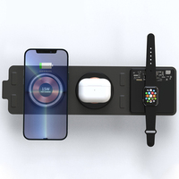 Pengisi Daya Portabel Lipat Magnetik 3-in-1 15W Laris Manis, Adaptor Nirkabel 30W Khusus untuk Ponsel & Earphone Pintar