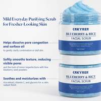 Scrub Wajah Gliserol Blueberry Pengelupasan Kulit Lembut Vitamin C Pemutih dan Melembapkan Pencerah Kualitas Kulit Pembersih