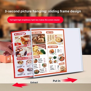 A4 <span class=keywords><strong>menu</strong></span> Bảng hiển thị nhôm chiếu sáng LED quảng cáo hộp Đèn Tabletop Bar hiển thị đặt hàng Trung Quốc LED hộp đèn - Product Image 2