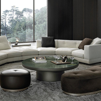 Table basse ronde en marbre naturel, design italien, extensible, minimaliste, pour salon, ensemble de meubles de maison modernes et luxueux