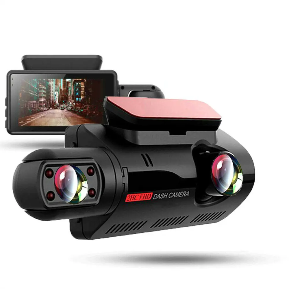 Carro DVR 1080P Gravador De Vídeo G-Sensor Frente E Dentro Câmera Dual Lens Dash Cam