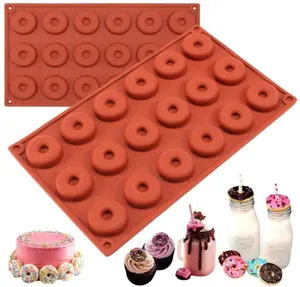 18腔迷你硅胶甜甜圈刀盘甜甜圈烘焙模具托盘松饼杯蛋糕巧克力饼干模具