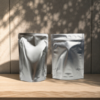 Pochette refermable personnalisée en aluminium argenté pour emballage de liquides (désinfectant pour les mains, lessive)
