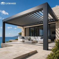 Gewerbliche 6063-T5 Aluminium Motorisierte Lamellen-Pergola mit Verstellbarem Lamellendach, Hurrikan-Resistent, Luxuriöser Küstenbalkon