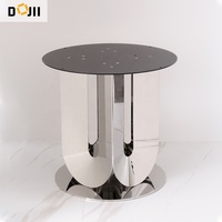 Ensemble de 4 meubles de salle à manger élégants de haute qualité en argent brillant avec dessus en marbre de cuisine nouveau modèle avec table ronde