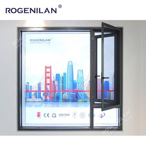 Fenêtre à battant moderne Rogenilan en aluminium insonorisé avec double vitrage et moustiquaire <span class=keywords><strong>pour</strong></span> maisons - Product Image 3