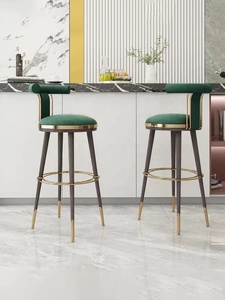 Sedie da Bar nere e dorate di lusso leggere di design più popolari sedia da Bar in legno verde - Product Image 6