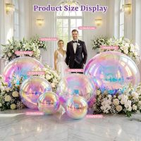 Arche de ballons géants brillants en PVC, tente pour événements, décoration gonflable pour mariage, sphères flottantes, boules miroir pour fête