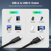 Cable USB 3.2 Gen2 Tipo A a Tipo C, 10 Gbps, 3 A, 60 W, Cable de Datos de Carga Rápida, 0.3 m, 0.5 m, 1 m, 2 m, 3 m