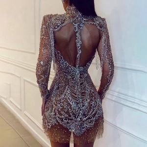 Superbe robe courte sexy robe de soirée avec broderie de cristal robe de cocktail élégante robe de soirée 2025 tenue d'occasion spéciale - Product Image 2