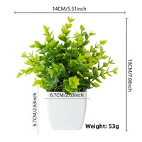 Planta Artificial de Eucalipto en Maceta, Pequeña Simulación de Vegetación Plástica para Decoración Interior y Exterior