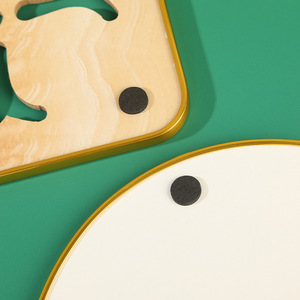 Manteles Individuales Redondos de Bambú con Borde Dorado, Antideslizantes, Aislantes del Calor, para Mesa de Cocina, Posavasos Creativos de Madera Maciza - Product Image 4