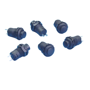 12.5mm Reset Push Button <b>Switch</b> Momentary SPST NO 3A 250V AC Black Red Emergency Stop Small Mushroom Head - Product Image 1