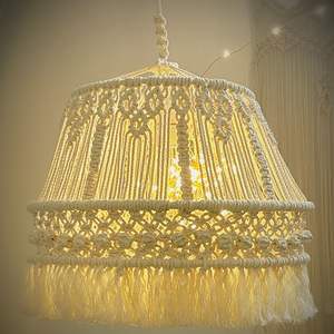 Lámpara Decorativa de Pared de Macramé Hecha a Mano Estilo Boho, Atrapasueños de Algodón para Dormitorio o Sala de Estar, Precio de Fábrica - Product Image 1