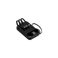 Batterie externe compacte et portable 20000mAh en plastique avec câble intégré, chargeur mobile de qualité cadeau personnalisé, batterie au lithium polymère 10W