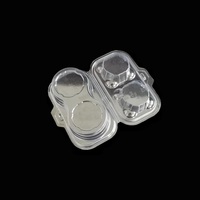 Boîtes en plastique PET transparentes recyclables avec couvercles et deux compartiments pour cupcakes, pain, collations et autres aliments