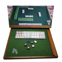 Jeu de Mahjong miniature en acrylique de 16 mm, kit de jeu de table pliable pour la maison et les voyages