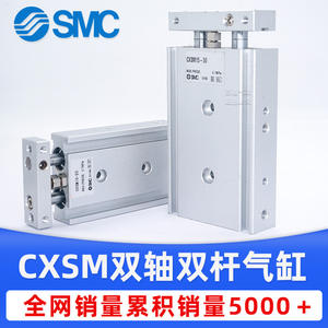 กระบอกสูบสองทางแบบสองแกน SMC รุ่น CXSM6-10/15-20/25/32-30/40/50/60/75/100/CXSL6 สำหรับอุตสาหกรรมการเกษตร แกนลูกปืนลูกสูบ - Product Image 4