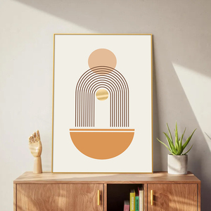 Peintures sur toile abstraites aux couleurs Morandi avec lignes, style nature morte, encadrées, pour décoration murale nordique de salon - Product Image 2