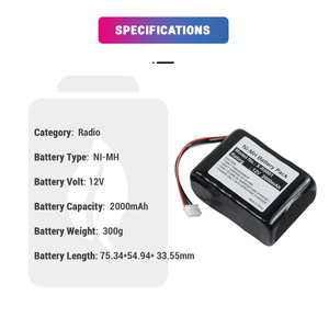 NI-MH 12 V 2000 mAh wiederaufladbare ni-mh 533-000050 HRMR15/51 NT210AAHCB10YMXZ XR0001 Funkbatterie für Squeezebox Radio X-R0001 - Product Image 2