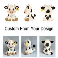 Uyeah OEM/ODM CE/EN71/GRS Adorables poupées en peluche personnalisées à faible MOQ, animaux en peluche doux sur mesure, jouet en peluche vache, cadeaux pour enfants