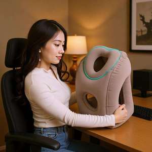 Wholesale Inflatable Support Pillow Portable Air Cushion with USB Pump Foldable Design Factory Supply for Office Travel - Product Image 6