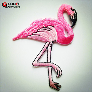 맞춤형 크기 플라밍고 패치 플라밍고 자수 다리미 패치에 플라밍고 자수 패치 다리미 - Product Image 4