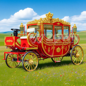 Carruaje de Caballos Eléctrico Estilo Europeo Real en Oferta, Carruaje de Caballos Real con Color Personalizado, Carruaje de Caballos de Cuatro Ruedas para Bodas - Product Image 3