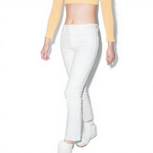 กางเกงยีนส์ทรงตรงคุณภาพสูงสำหรับผู้หญิง ระบายอากาศได้ดี สไตล์วินเทจ เอวกลาง ความยาวข้อเท้า ขายดีที่สุด - Product Image 1