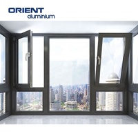 Auvent en aluminium avec fenêtres à double vitrage pour maison