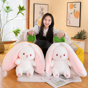 Cute Cotton Cosplay Strawberry Carrot Rabbit Plush <b>Toys</b> Creative Fruit-Transformed Baby Bunny <b>Stuffed</b> Dolls for Kids - Product Image 3