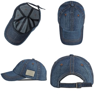 Custom Logo Soft Crown Washed Denim Hats Adjustable Clip Vintage Distressed Jean Hat Distressed <b>Plain</b> Baseball <b>Cap</b> - Product Image 2