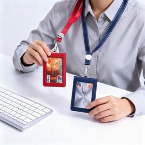 Porta Identificaciones de Cuero, Porta Tarjetas de Trabajo, Porta Pases de Autobús, Porta Credenciales Escolares, Etiqueta de Seguridad, Logotipo Personalizado - Product Image 2