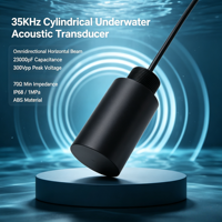 Transducteur hydroacoustique omnidirectionnel horizontal 35 kHz, étanche IP68, résistant à une pression de 1 MPa, autonomie de 150 minutes, portée sous-marine de 500 m