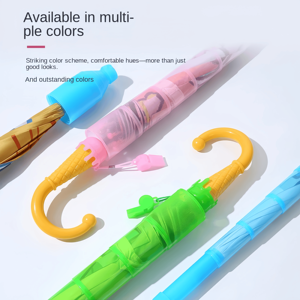 Parapluie en fibre de verre imperméable personnalisé pour enfants avec motif de dessin animé, doublure noire anti-UV pour la maternelle et les étudiants - Product Image 3
