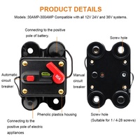 Portafusibles de Circuito en Línea para Audio de Coche, Impermeable, Tipo MCB, Corriente Nominal de 40A-300A