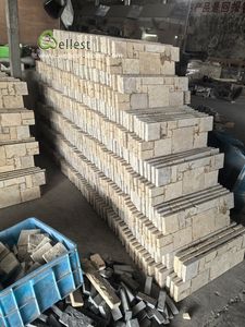 Revêtement mural en <span class=keywords><strong>pierre</strong></span> de calcaire jaune doré, <span class=keywords><strong>pierre</strong></span> décorative imperméable pour villa, décoration murale pour <span class=keywords><strong>mur</strong></span> extérieur, revêtement mural pour maison - Product Image 5