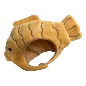 Chapeau en peluche doux et respirant en forme de poisson mignon pour chat de compagnie, accessoire de costume décoratif pour poupées - Product Image 4