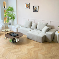 Canapé d'angle moderne inclinable avec rembourrage capitonné, emballé sous vide et compressé directement de l'usine, idéal pour appartement et salon