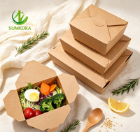 Boîte à repas écologique pour la restauration rapide SUMKOKA BPI Factory, emballage alimentaire en papier kraft à emporter