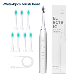 Brosse à dents électrique sonique rechargeable pour soins bucco-dentaires avec poils doux, étanche IPX7, minuterie intelligente - Product Image 5