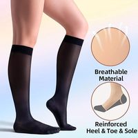 Chaussettes de compression rafraîchissantes CHOOYOU pour femmes, fines, hautes jusqu'au genou, respirantes et légères pour l'été